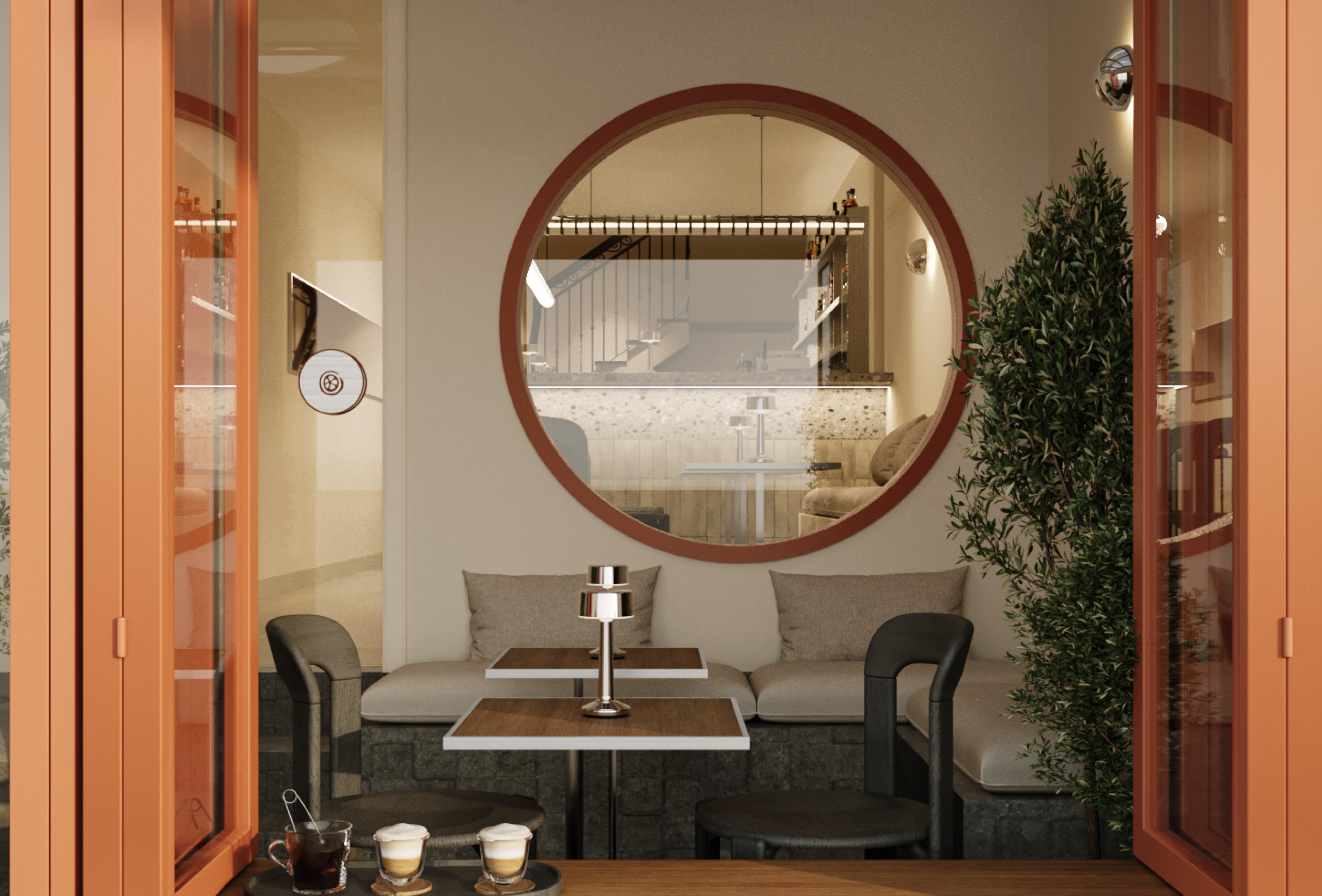 The Orange Ball – Quầy Bar Cá Tính Với Thiết Kế Hình Khối Mạnh Mẽ